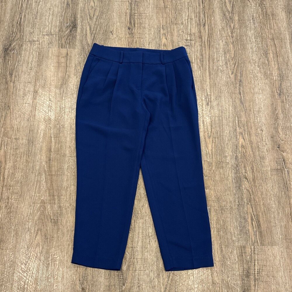 J.Crew Classy Pleated Dress Pants ~ Sz 4 ~ Dark Blue ~ Mid Rise ~ 24.5" Inseam